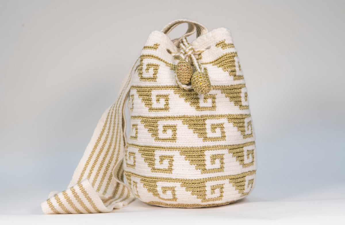 Mochila Wayuu "Brillo Dorado"