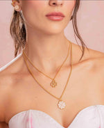 Collar Layering Trebol X2 + Aretes Trebol AVEMARIA X TERS