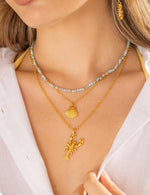 Set X2 Layering Nacar Langosta + Aretes