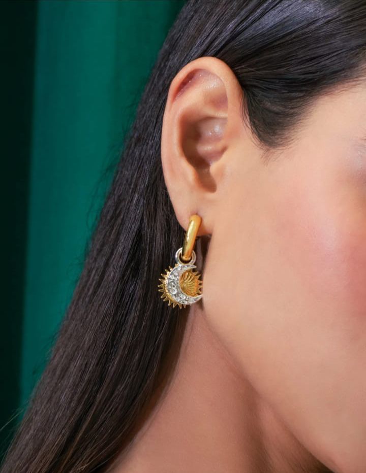 Candongas 3 En 1 Sol Y Luna Plata Y Oro