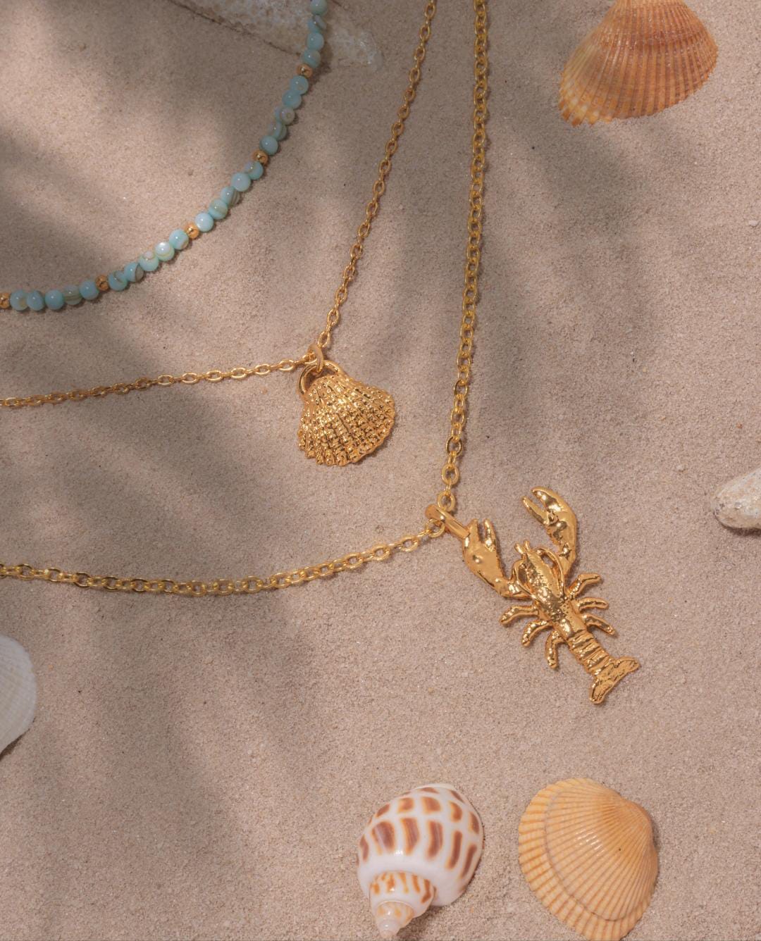 Set X2 Layering Nacar Langosta + Aretes