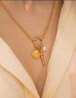 Collar Perla Concha + Aretes