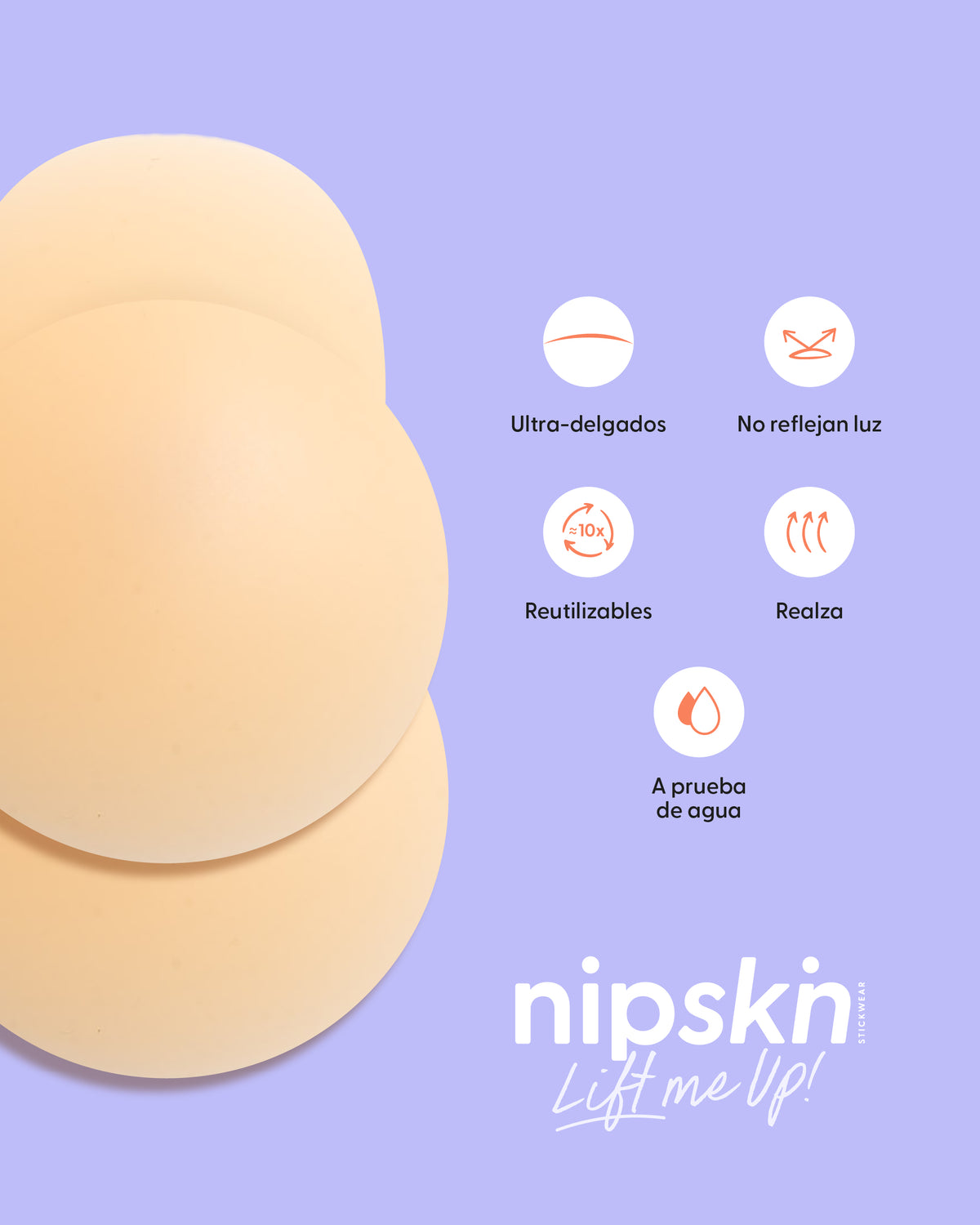 Copas Adhesivas en Silicona Para Levantar busto, Lift Me Up - Nipskin