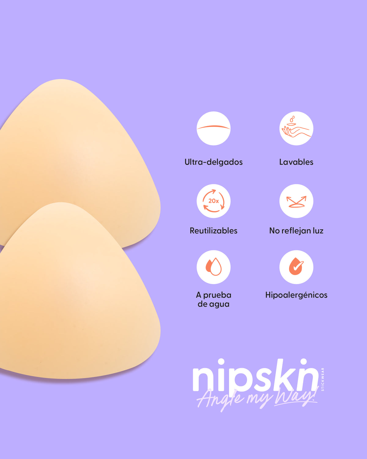 Cubre Pezones Triangulares de Silicona, Angle My Way - Nipskin®