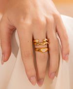 Set x 3 Anillos Perla Lazo