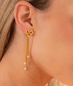 Aretes Corazon Lazo Perla