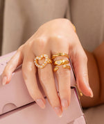 Set x 3 Anillos Perla Lazo