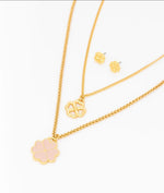 Collar Layering Trebol X2 + Aretes Trebol AVEMARIA X TERS