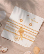 Set X4 Pulseras Caballito Mar + Aretes