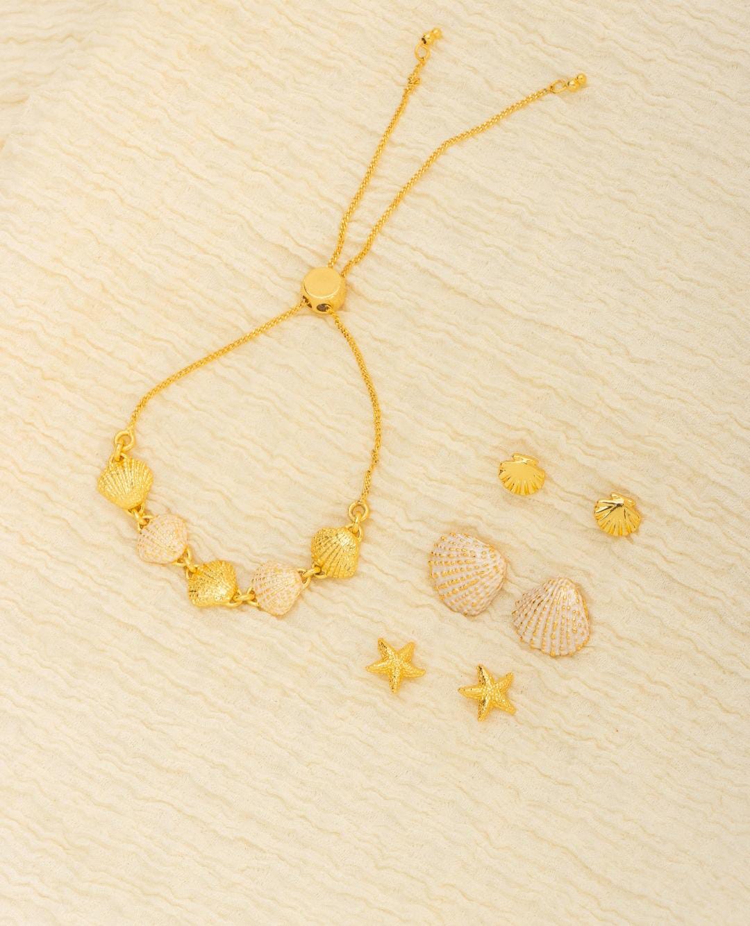 Pulsera Mini Conchas + Aretes