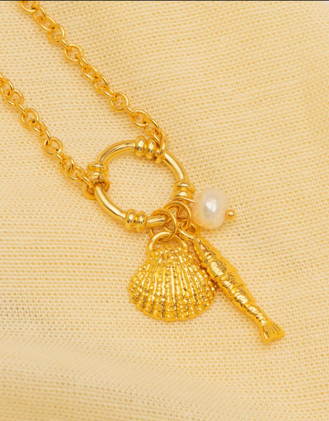 Collar Perla Concha + Aretes